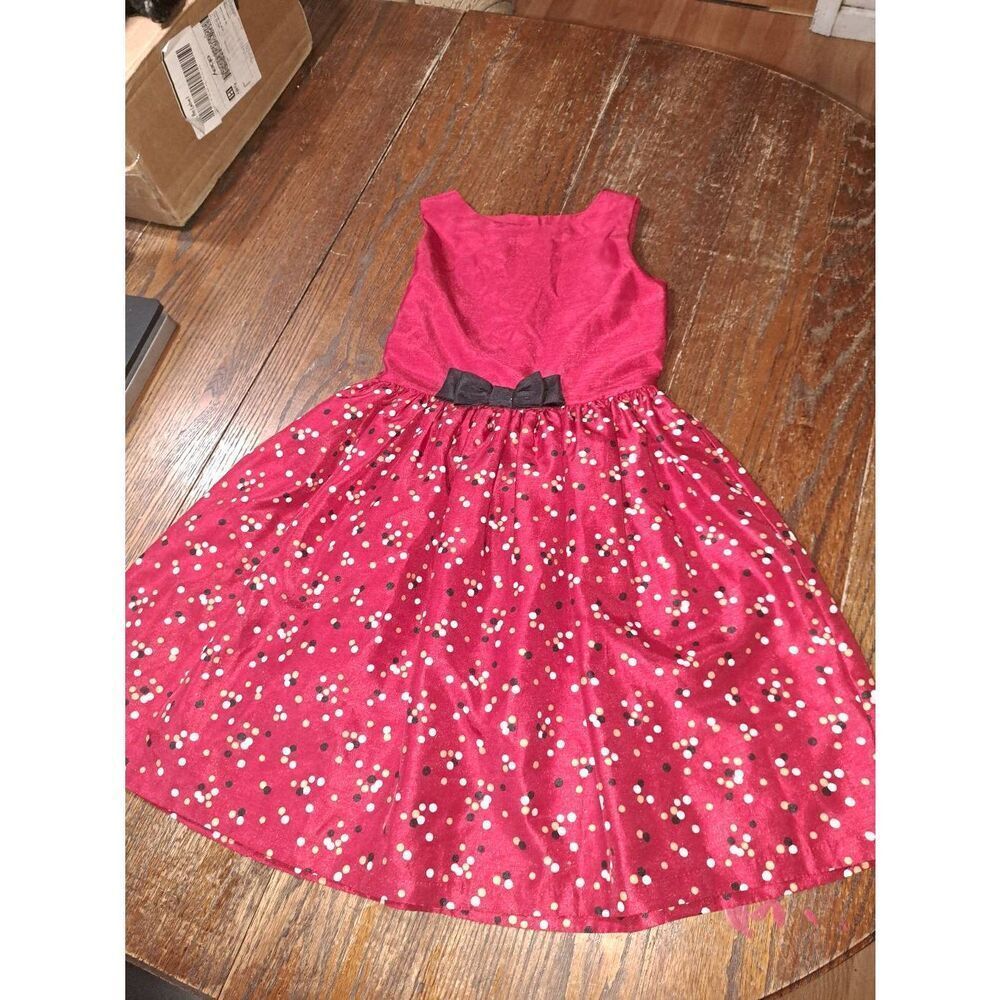 8 Gymboree Red Black Gold Special Occasion Holiday Christmas Flower Girl Dress